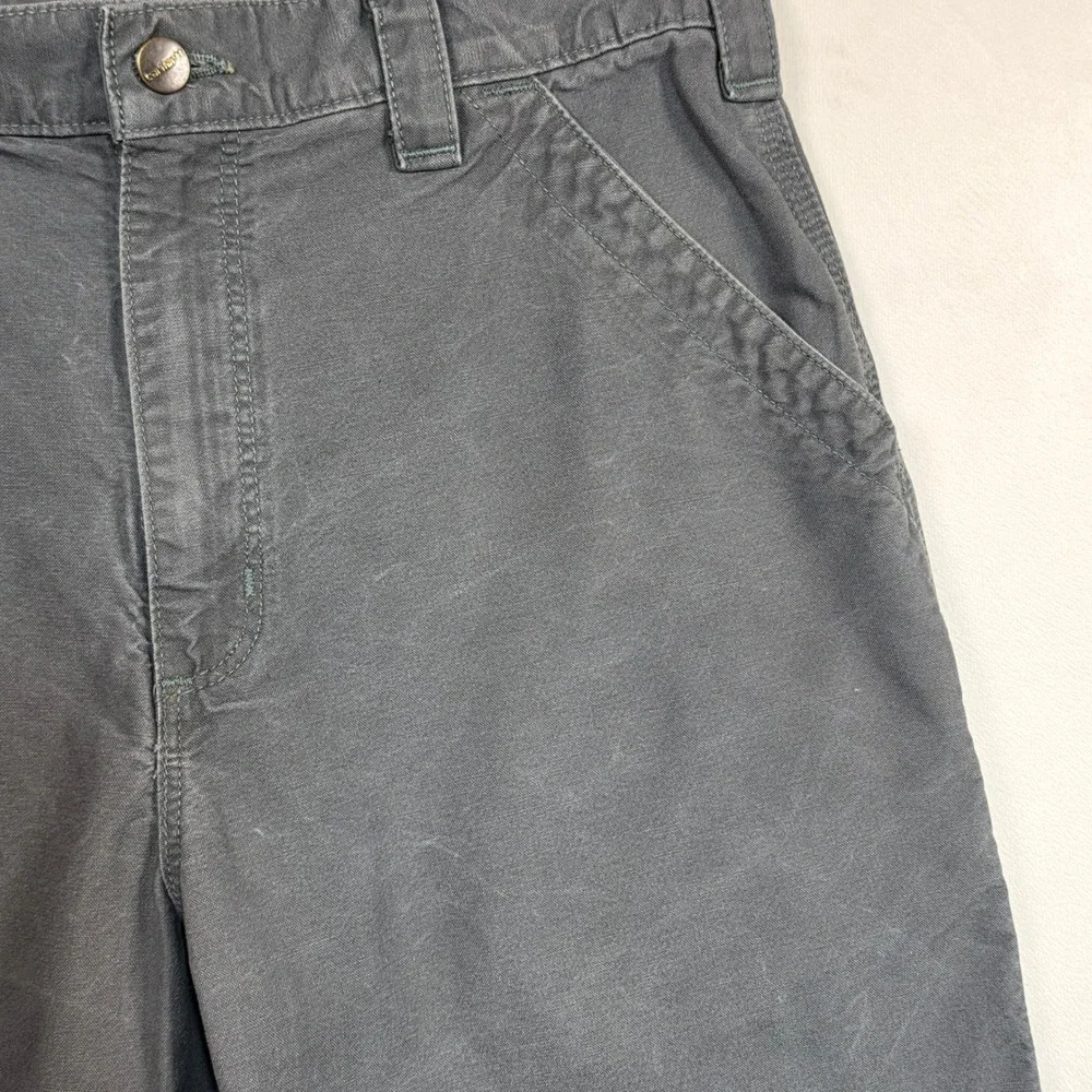 Carhartt Carpenter Shorts Mens 34 Gray Relaxed Fit Canvas Workwear Utility